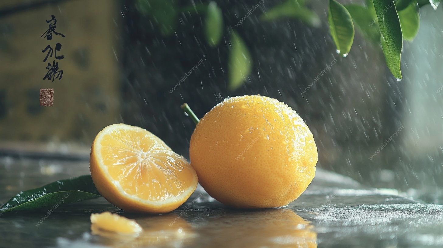 雨中黄橙 清新静物