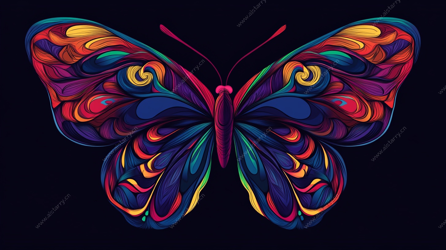 绚丽多彩蝴蝶插画