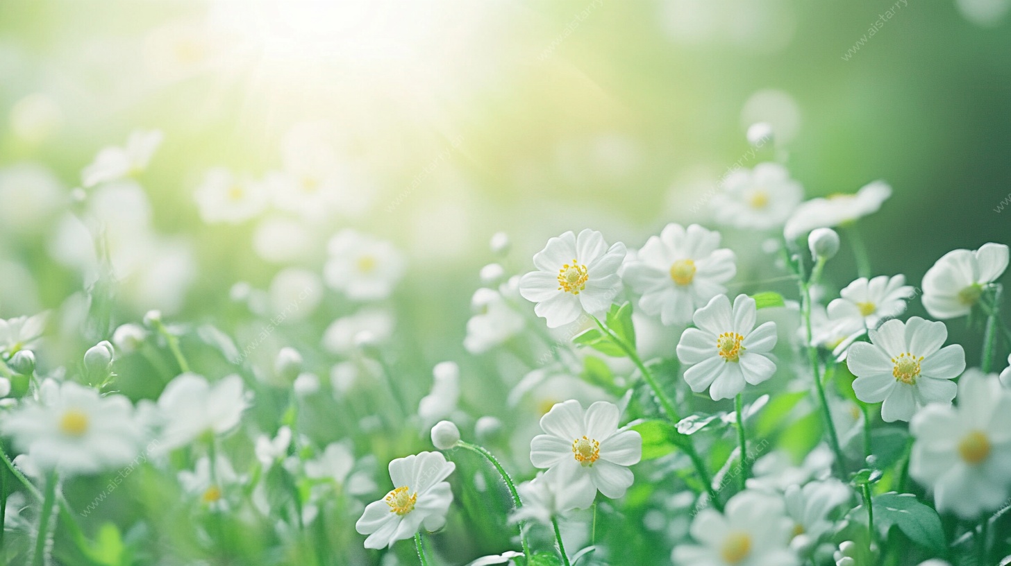 阳光下的小白花