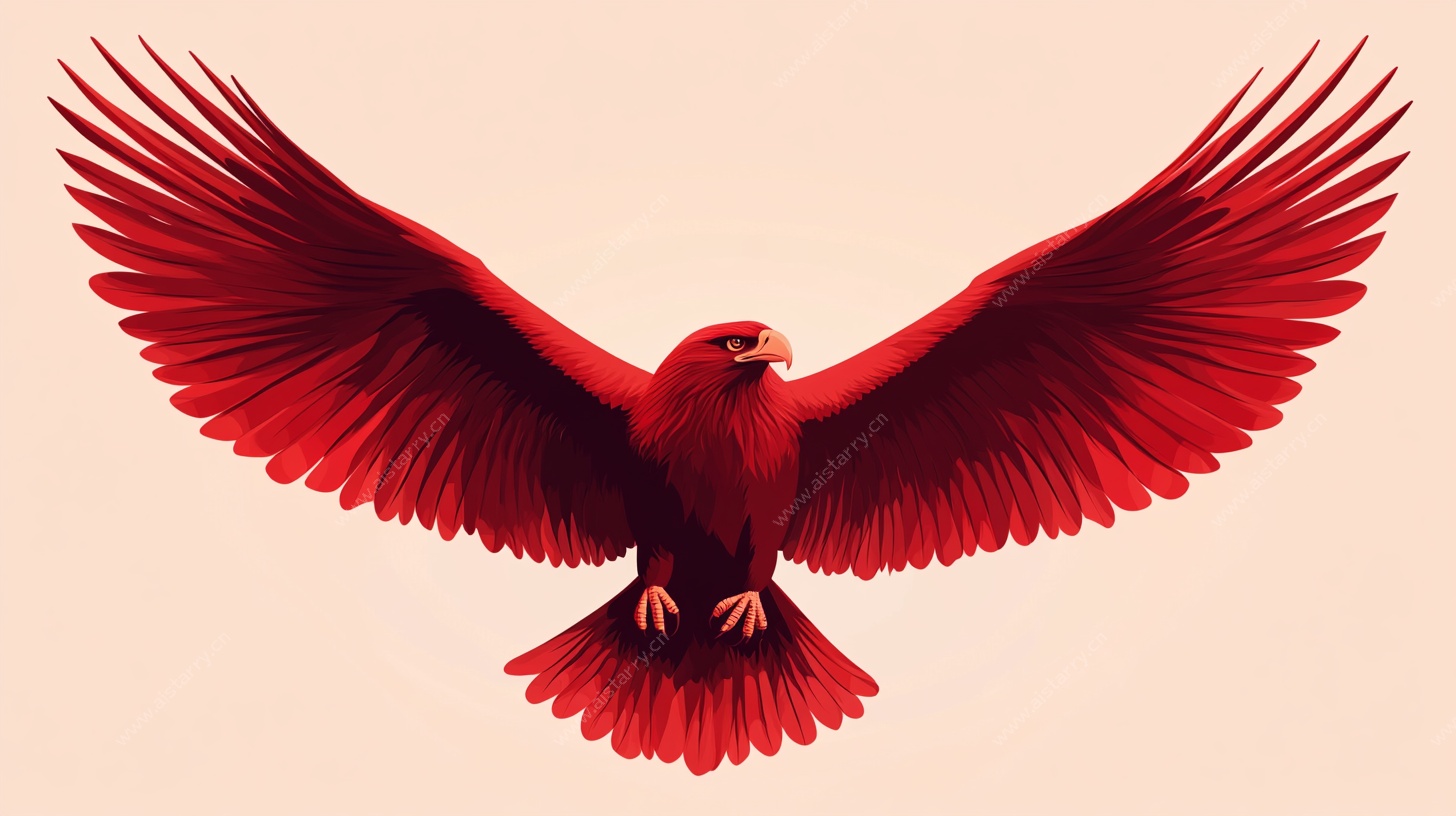 红色雄鹰展翅高飞