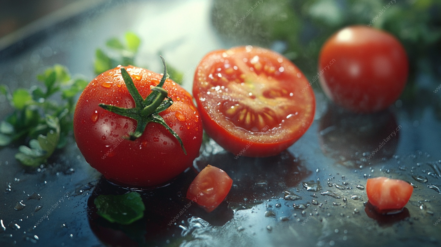 新鲜番茄静物特写