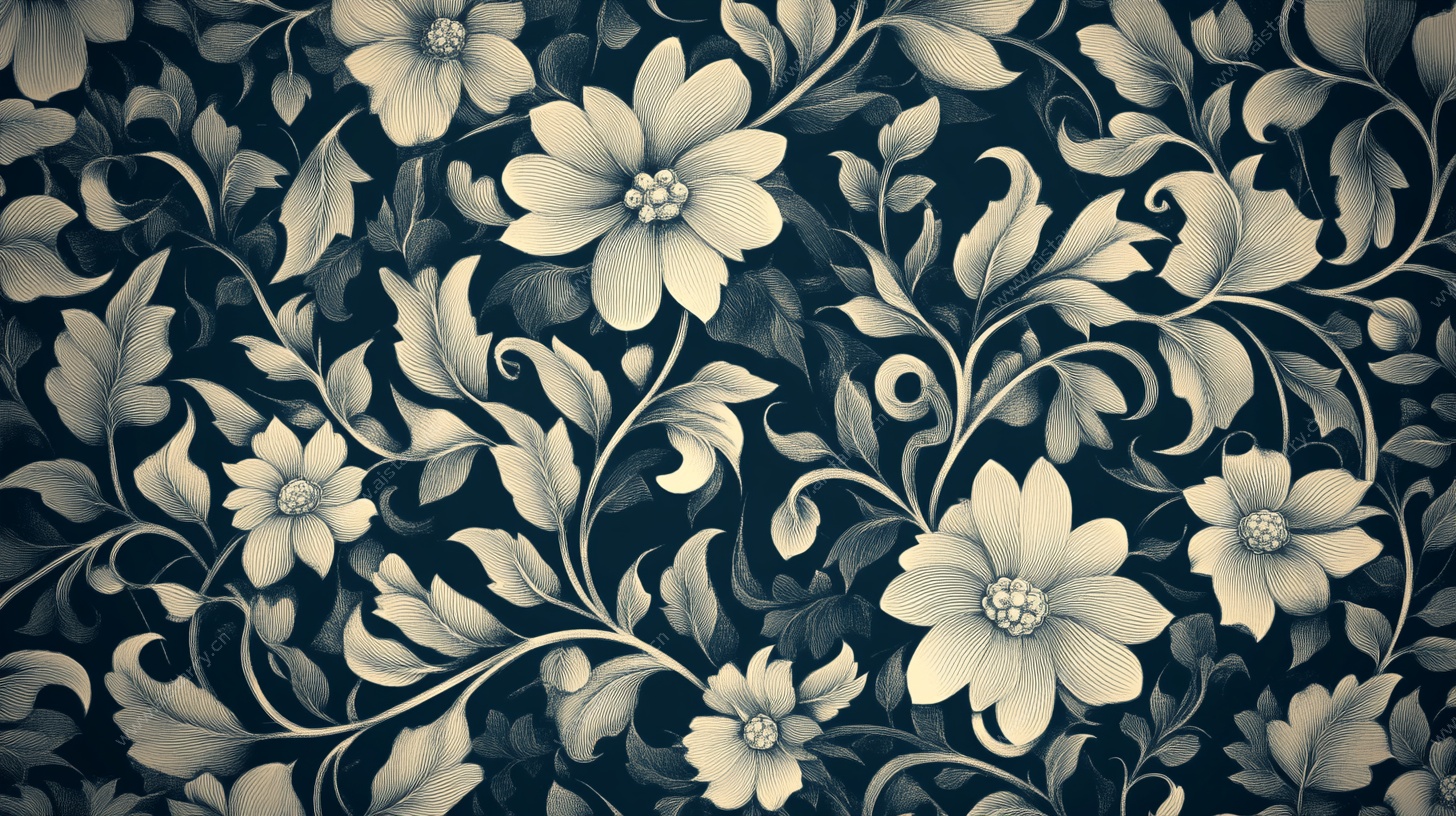 复古花卉图案背景