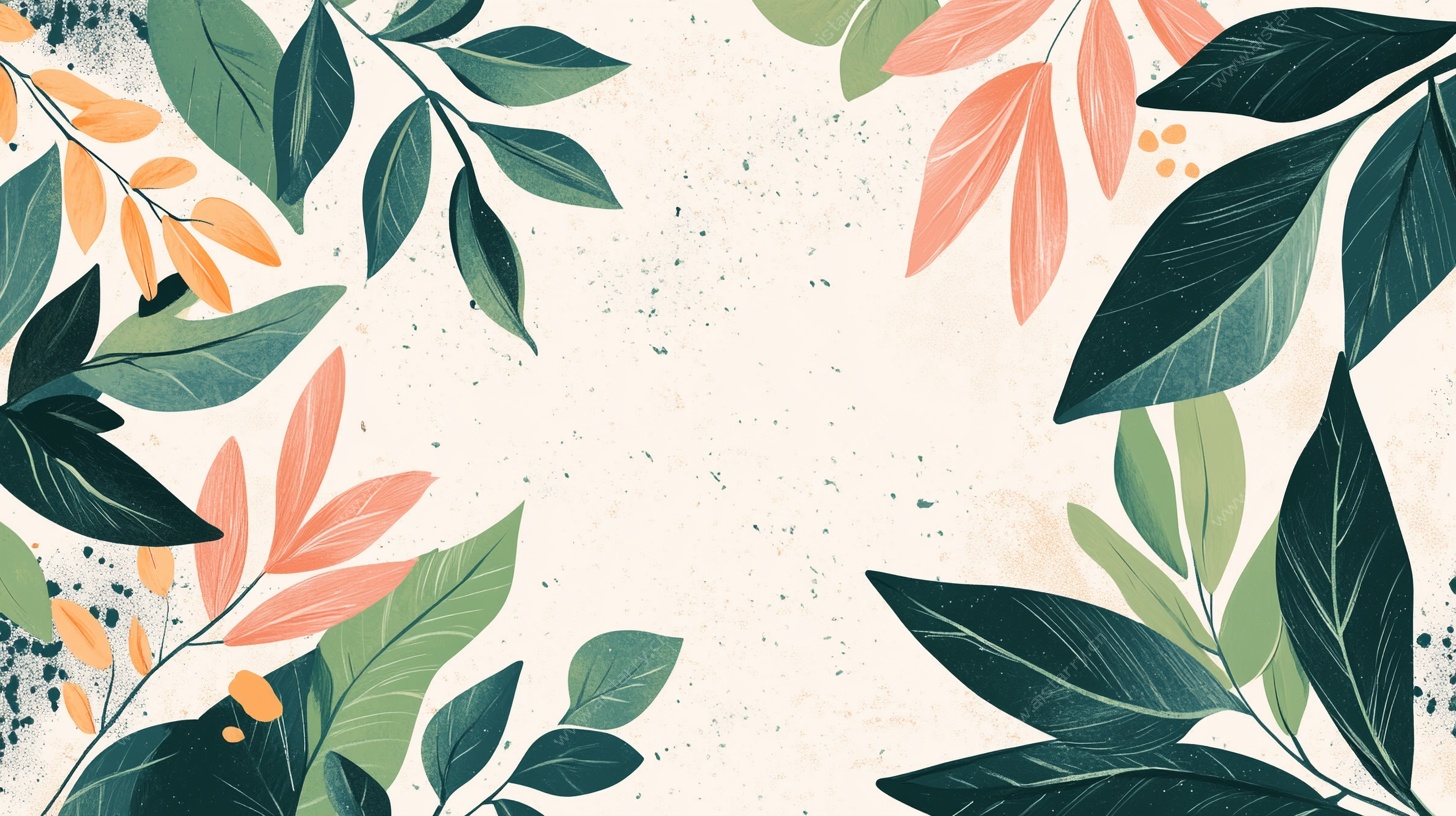 清新植物边框插画