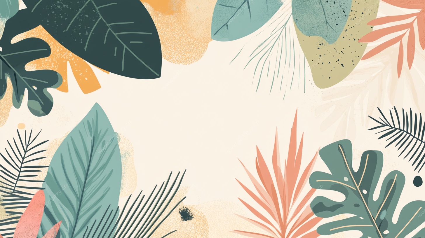 热带植物边框插画