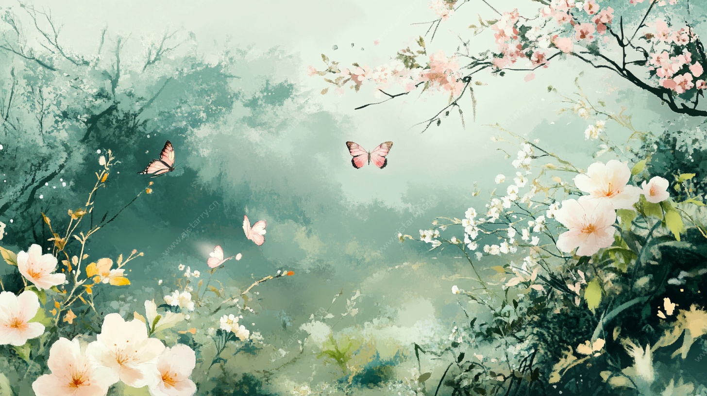 春日繁花蝶舞梦幻风景