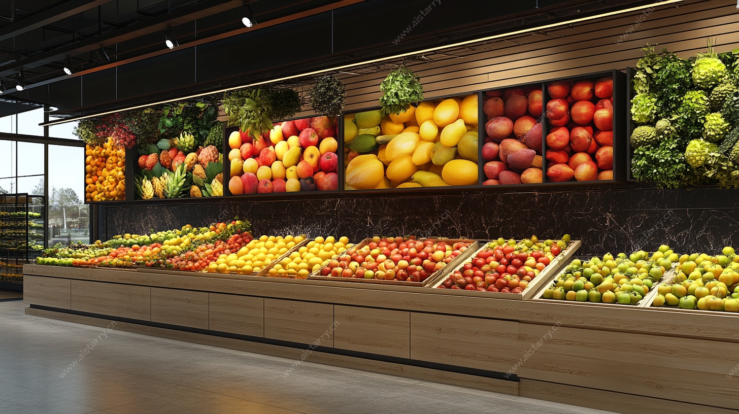 超市缤纷水果陈列展示