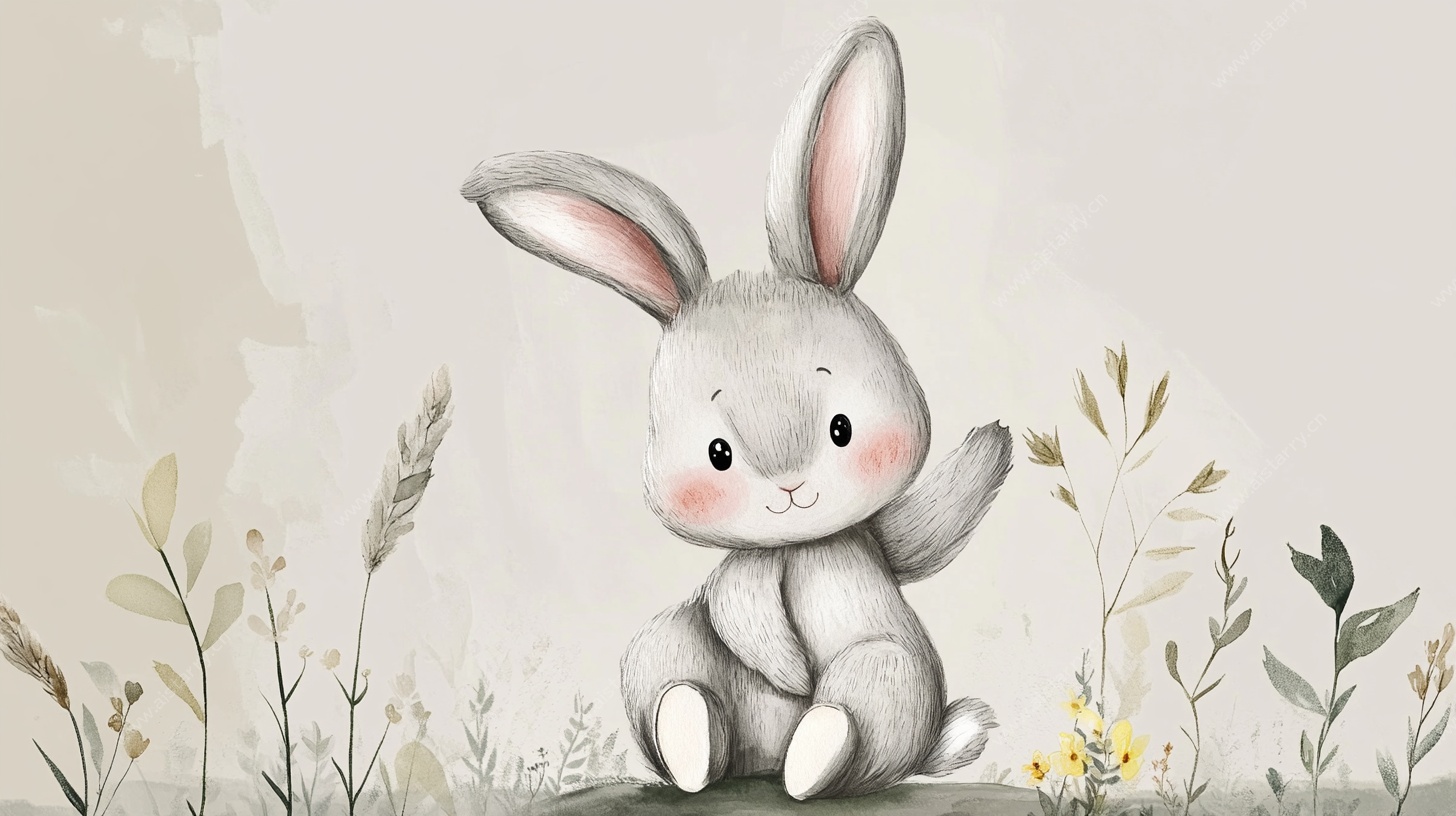 可爱小兔的田园小景