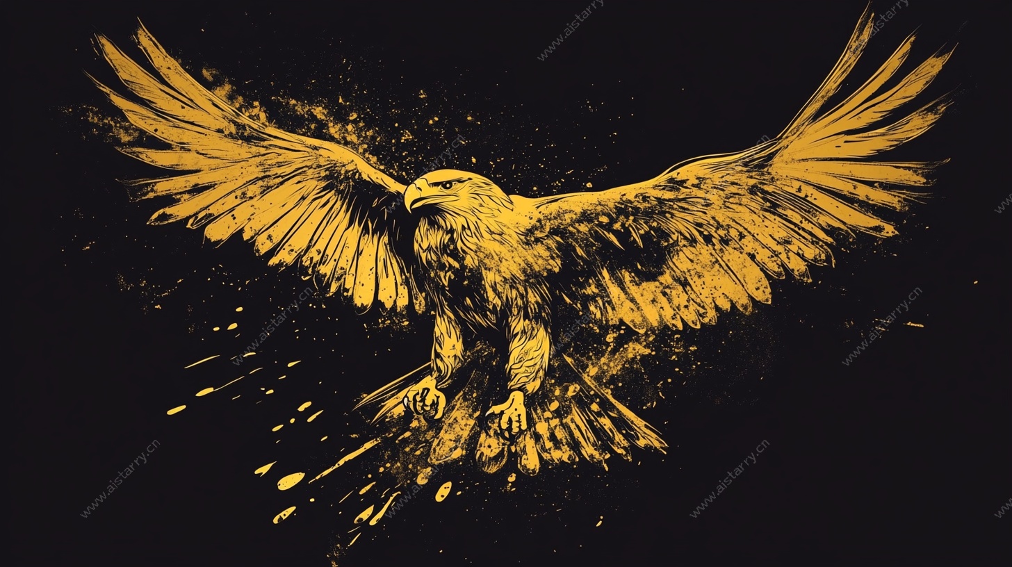 金色雄鹰展翅图