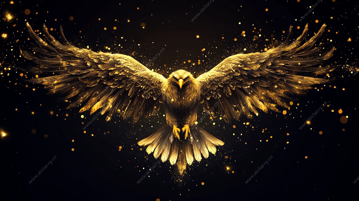 金色雄鹰展翅图