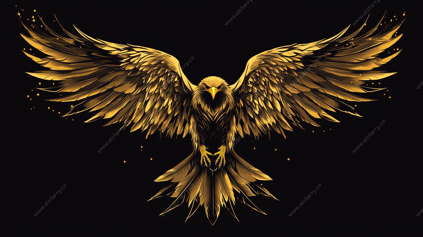 金色雄鹰展翅图