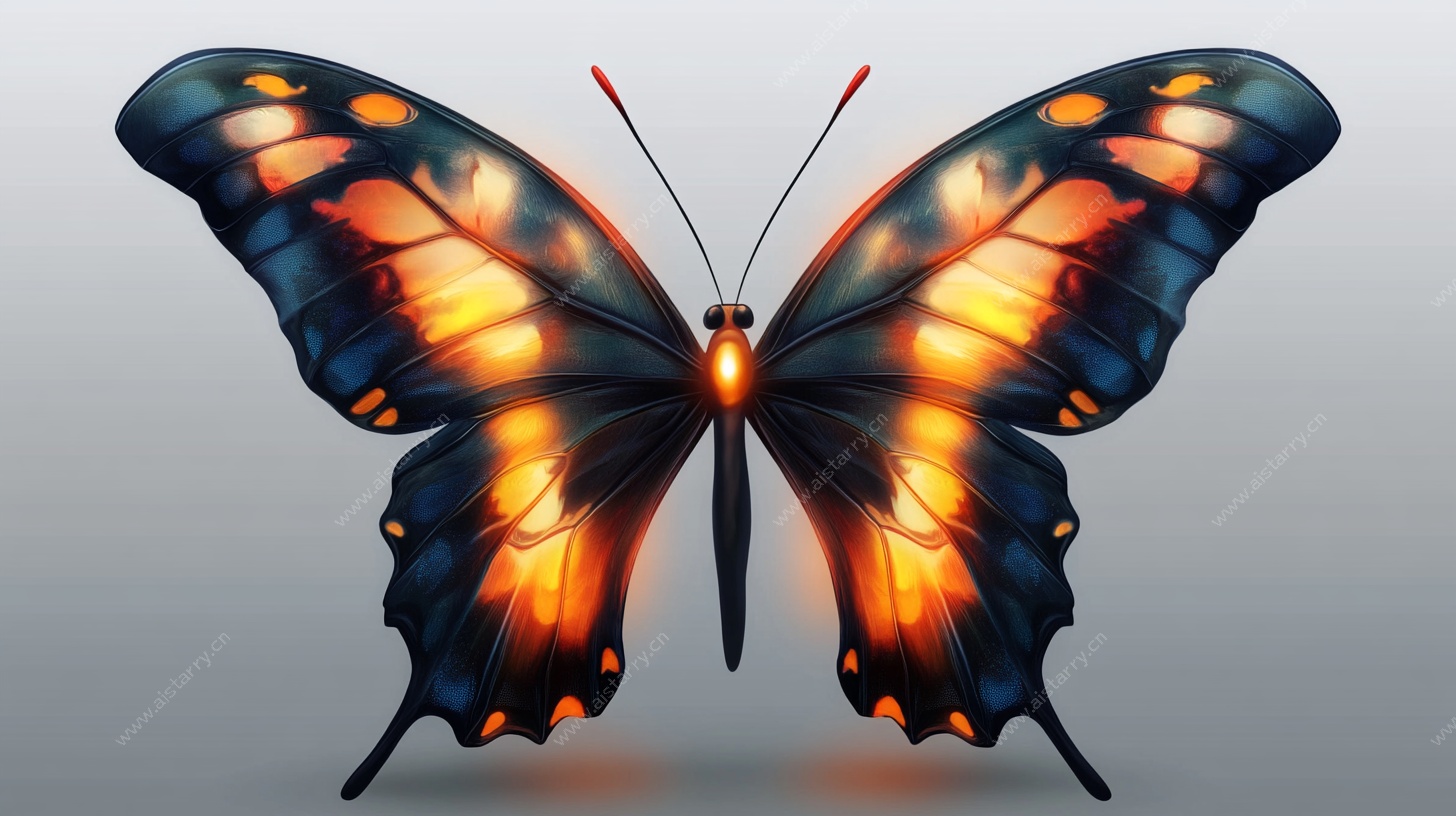 炫彩火焰蝴蝶插画