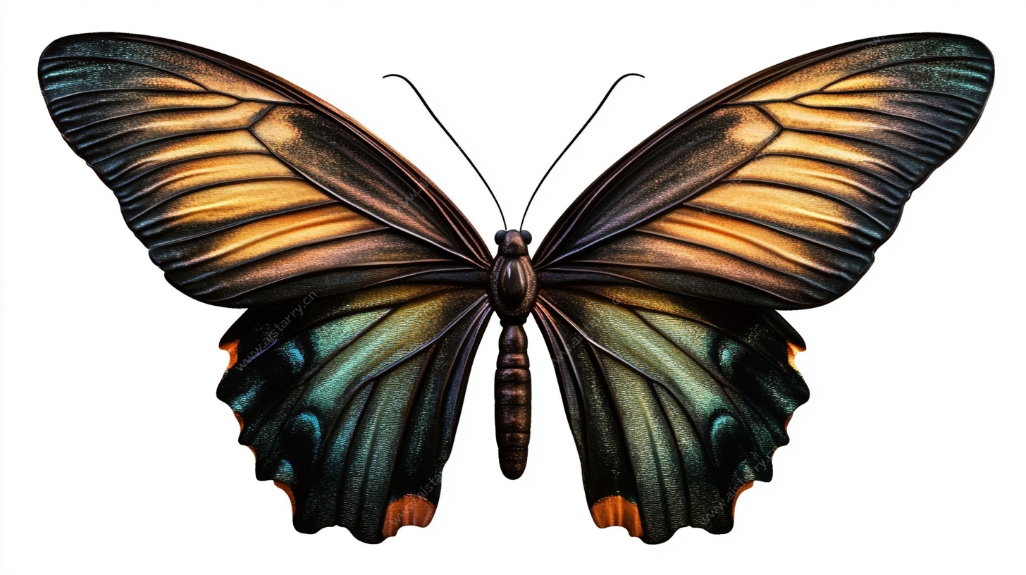 彩色斑斓蝴蝶特写