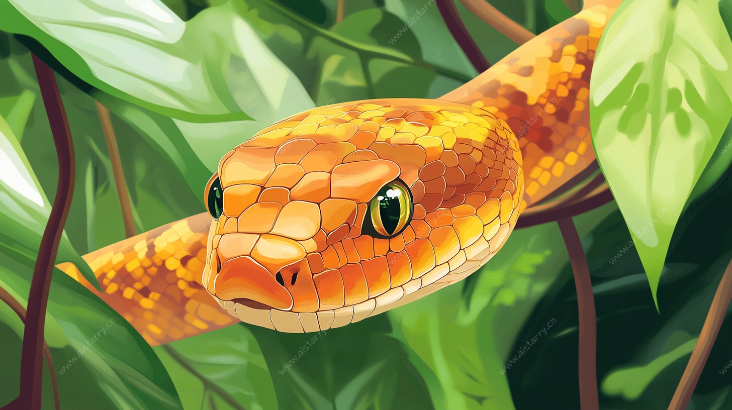 丛林中的斑斓蛇