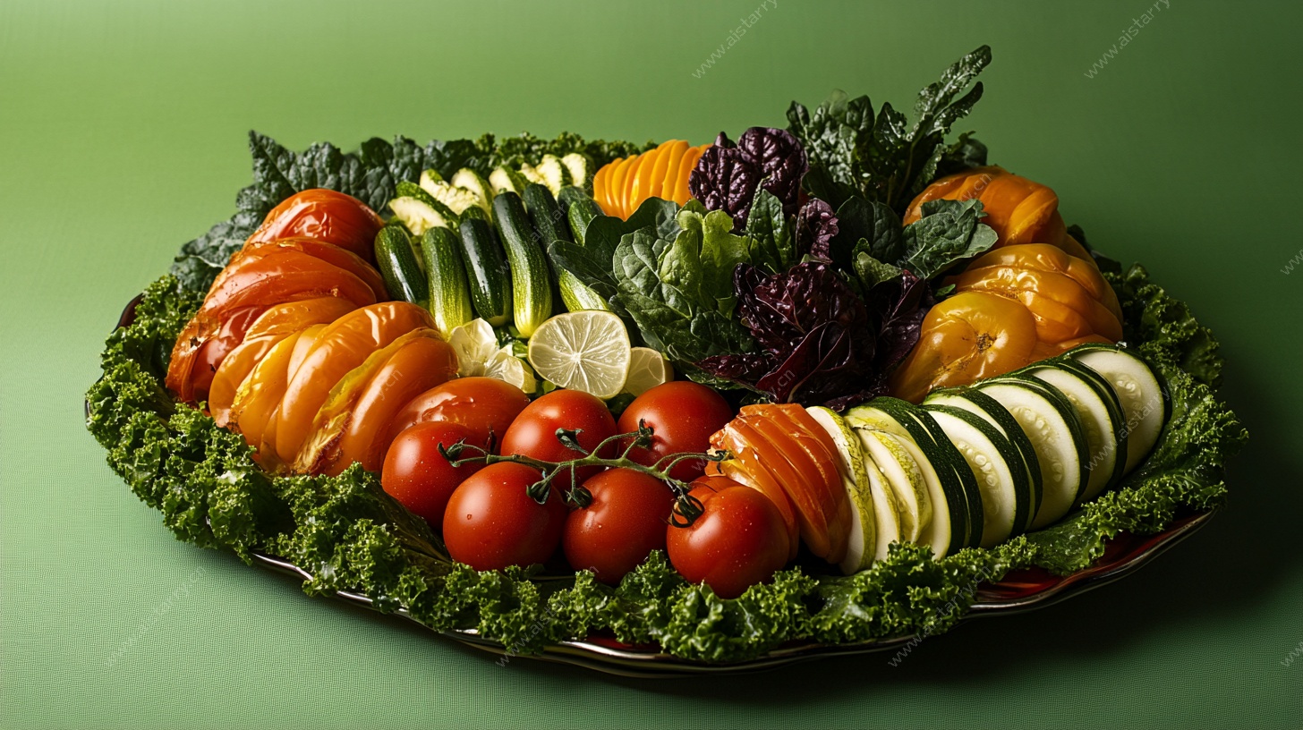 多彩蔬菜拼盘艺术摆盘