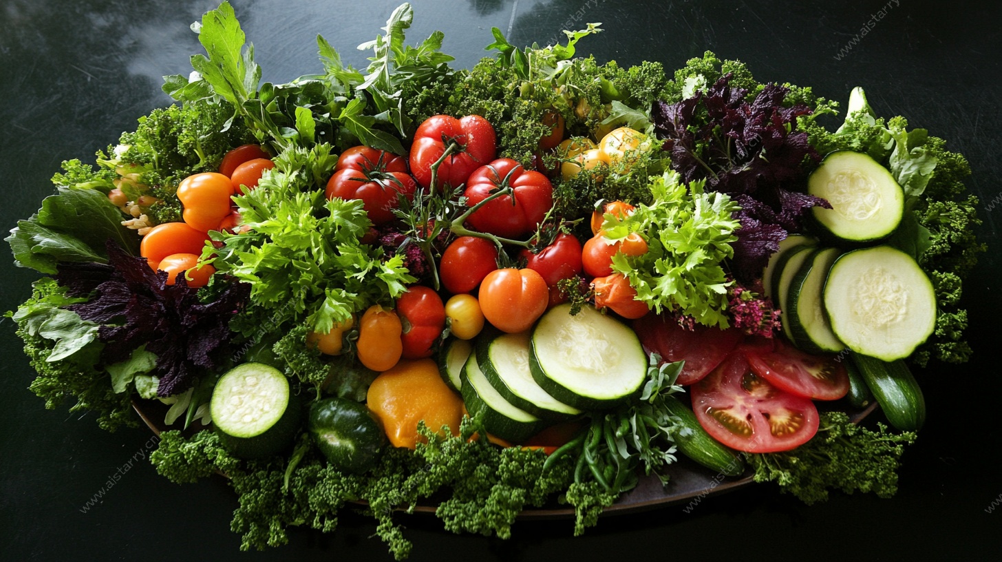 新鲜多彩蔬菜拼盘