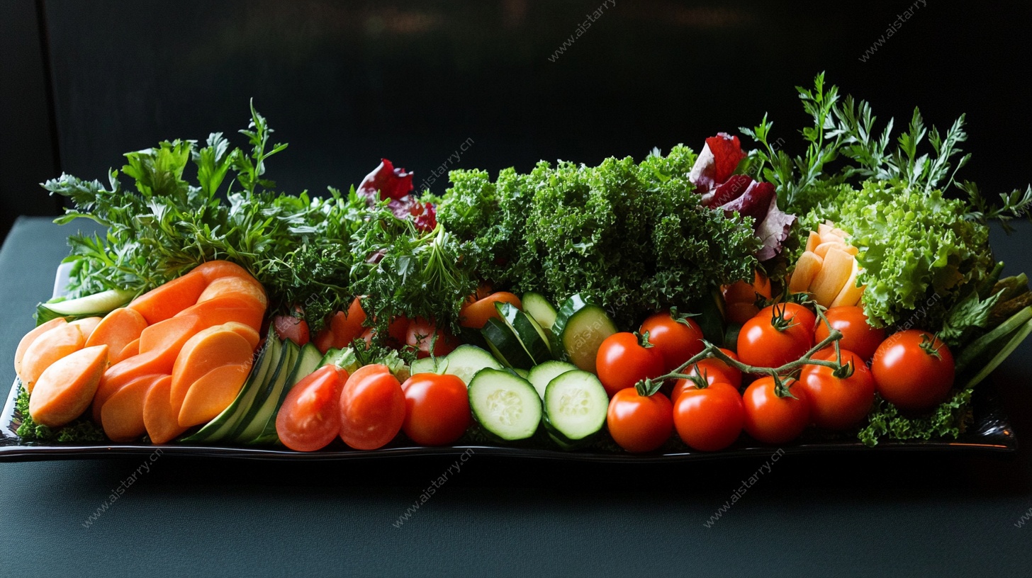 新鲜蔬菜拼盘展示