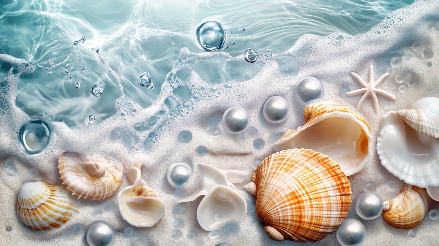 海洋贝壳泡沫梦幻景象