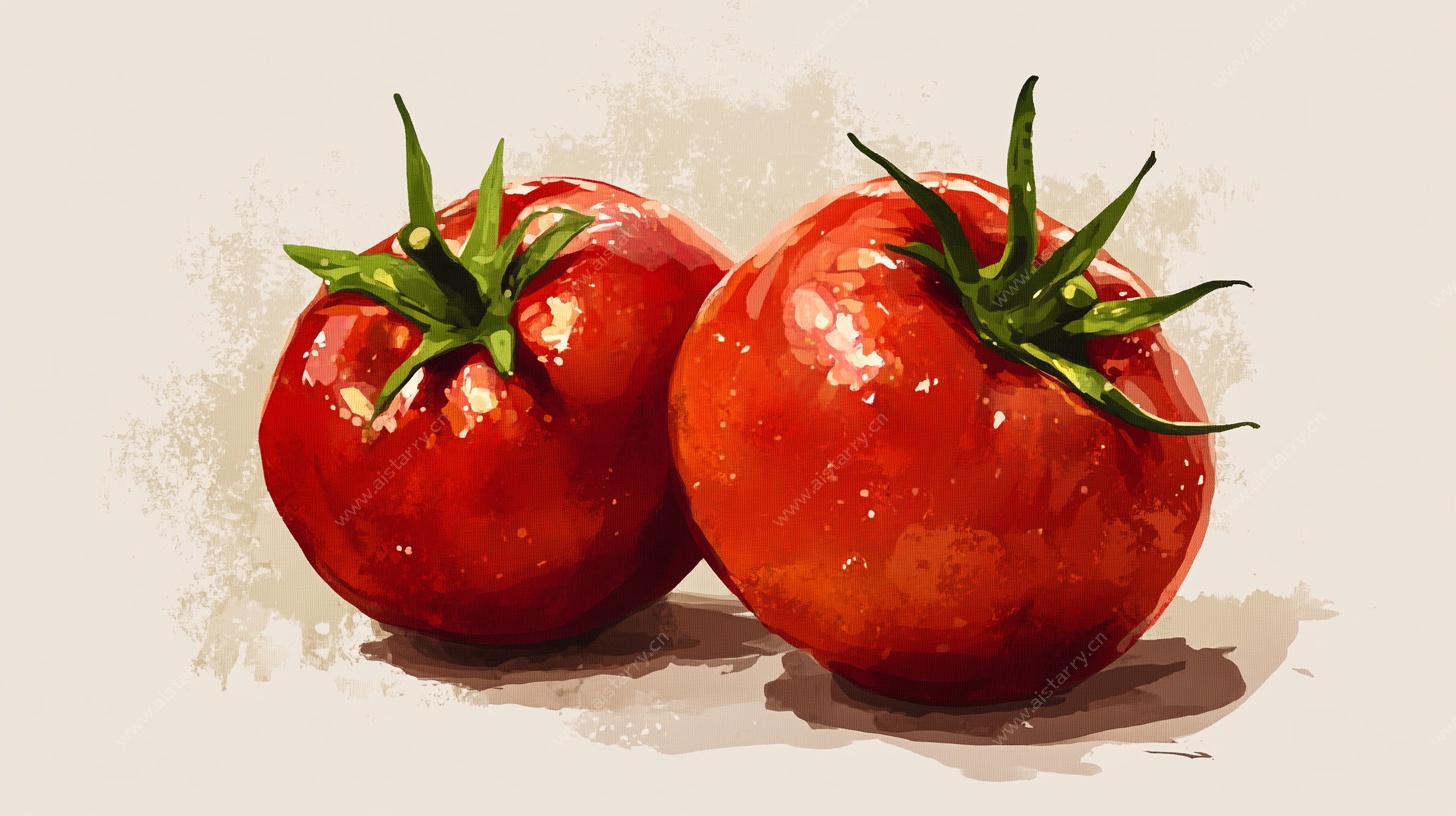 水彩双番茄