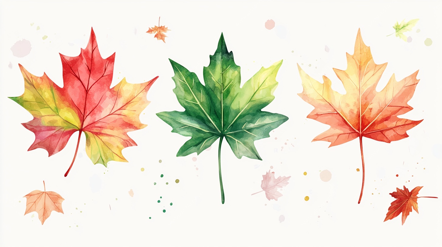 水彩枫叶图