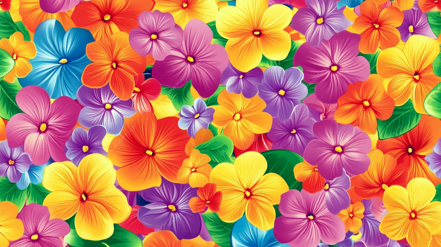 缤纷花卉图案背景图