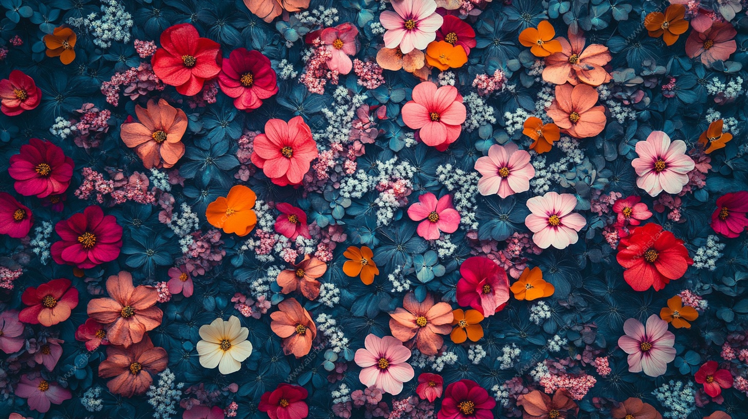 缤纷花卉背景图