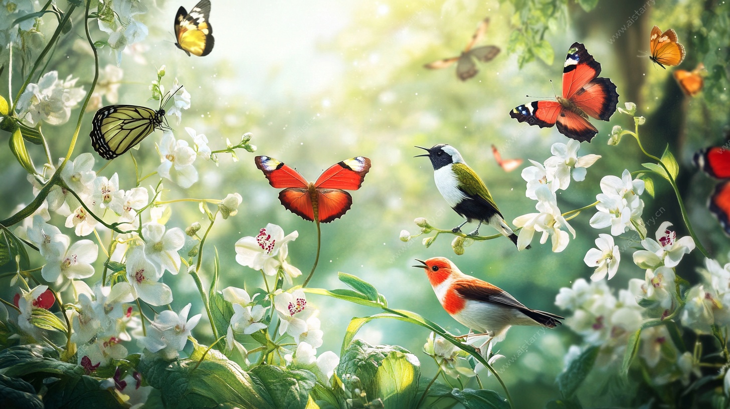 蝶舞莺啼的梦幻花园