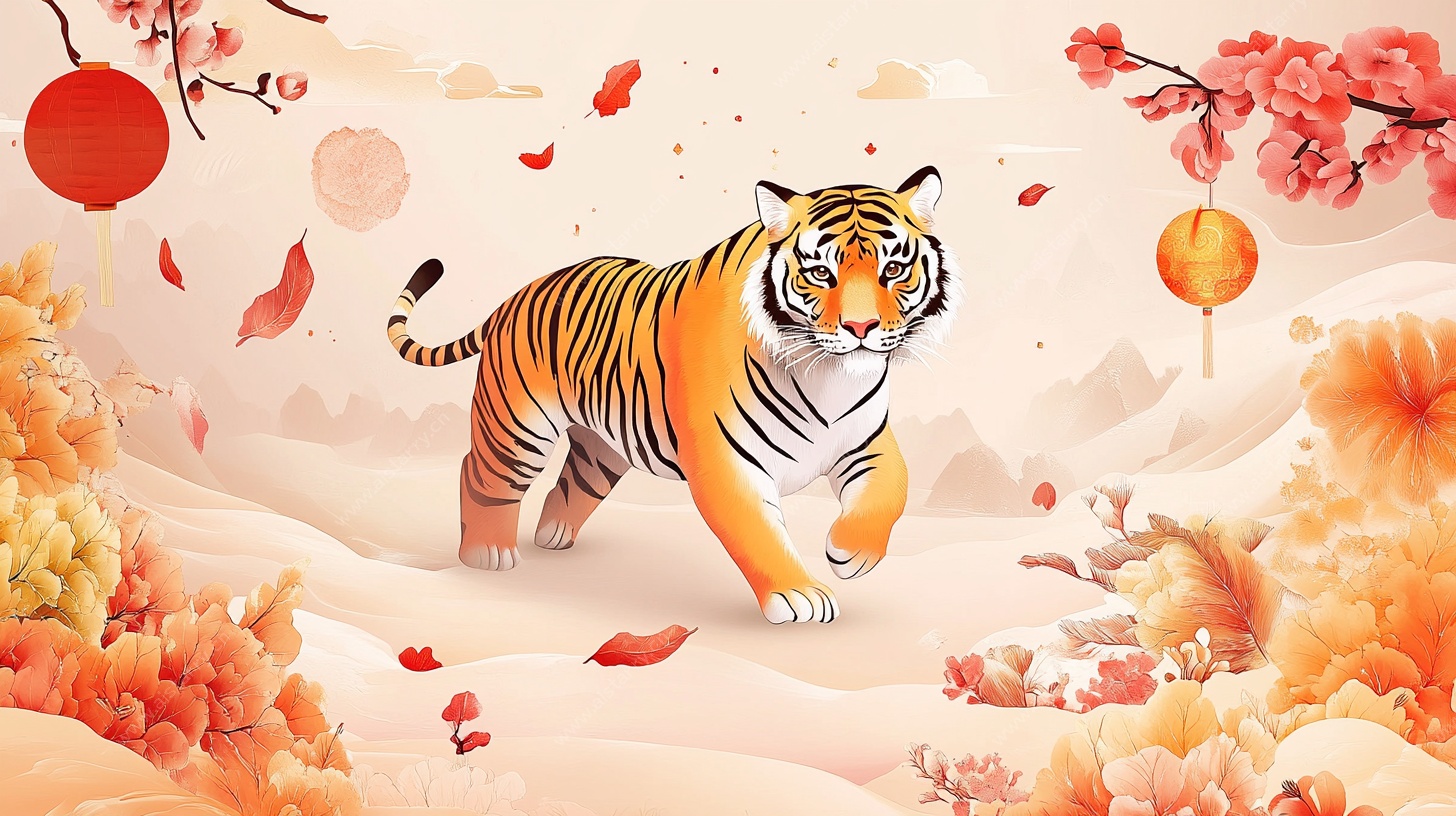 瑞虎迎春贺岁图