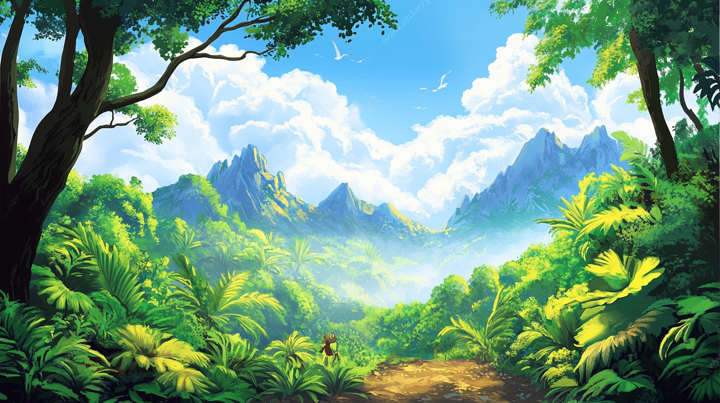 梦幻丛林山间小径美景