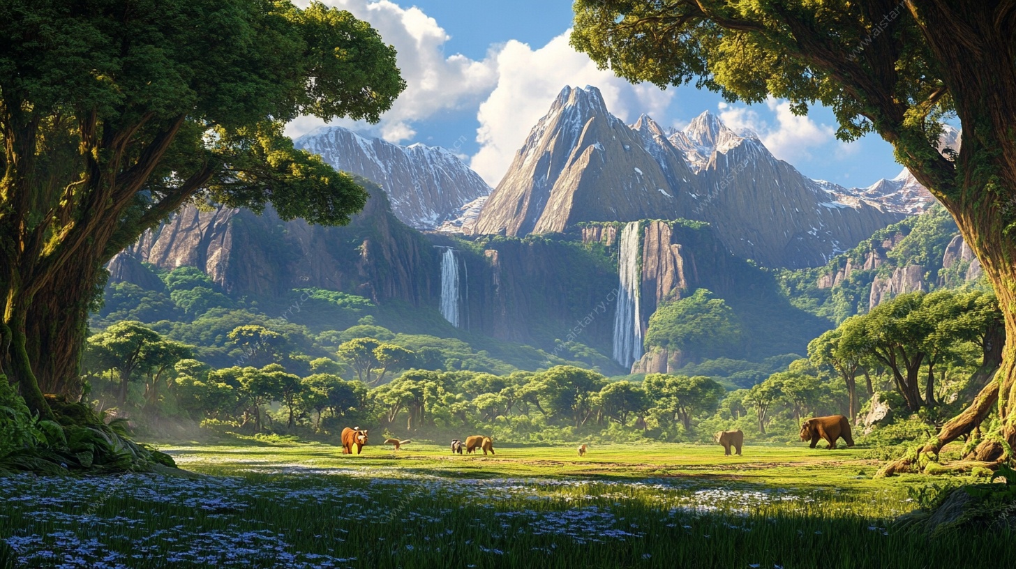 奇幻山林间的壮美自然景观