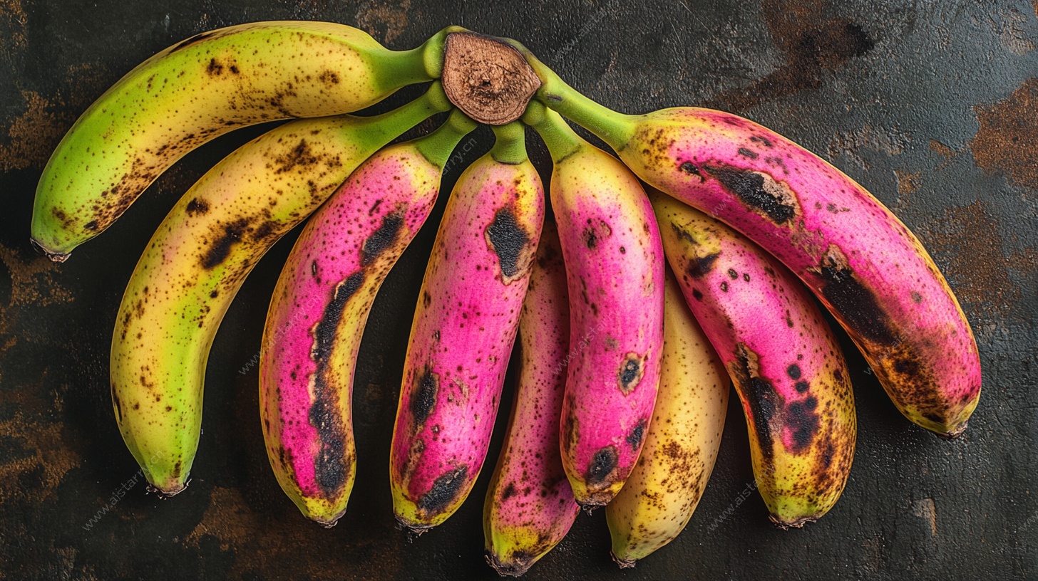 多彩变色香蕉静物图