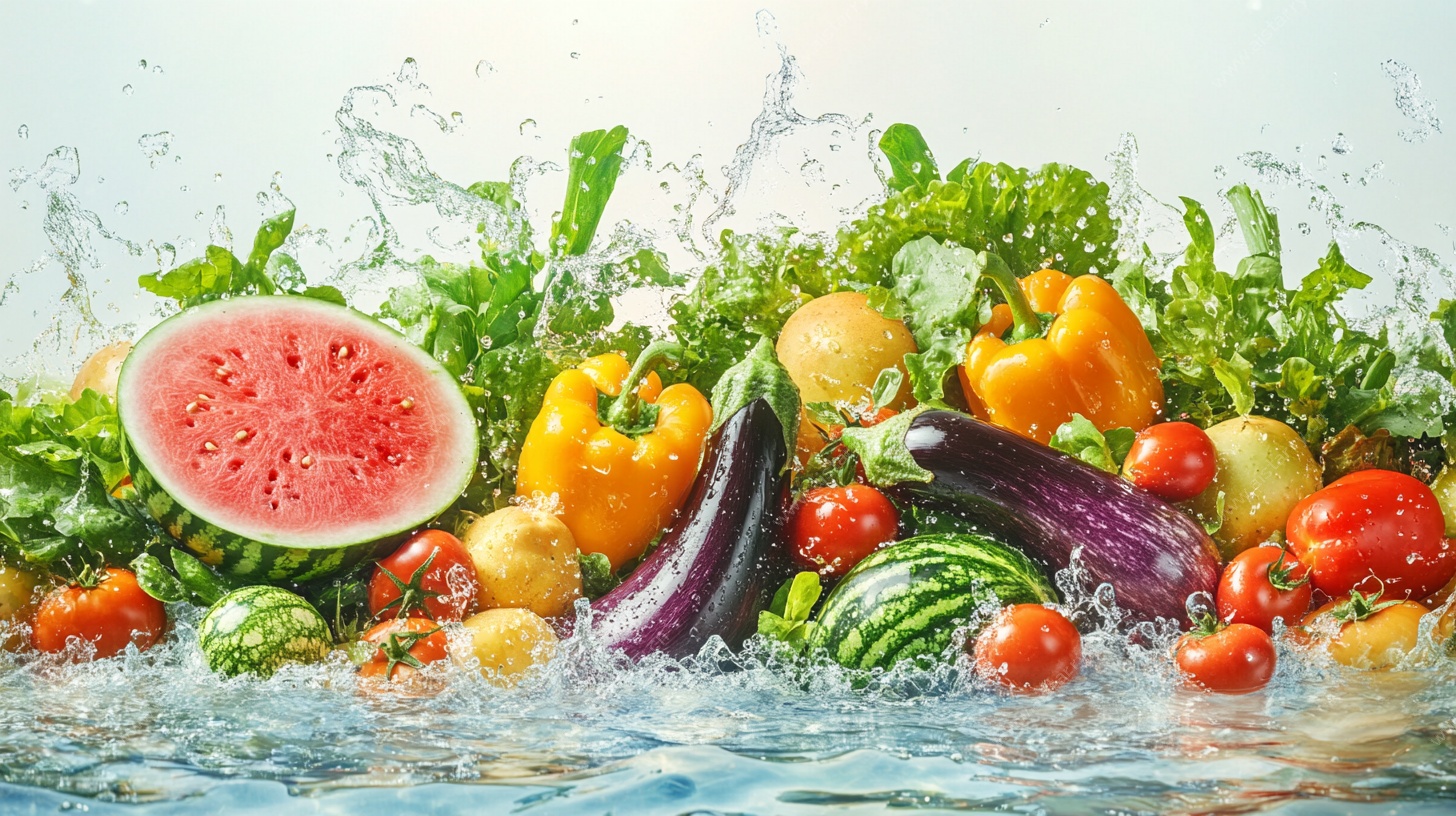 水花中的缤纷果蔬世界