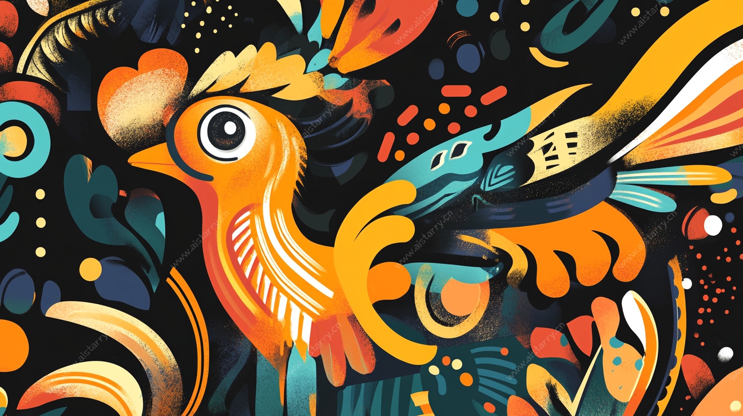 多彩飞鸟的奇幻艺术世界