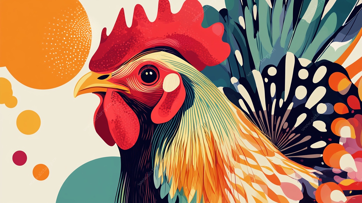 公鸡的多彩艺术形象