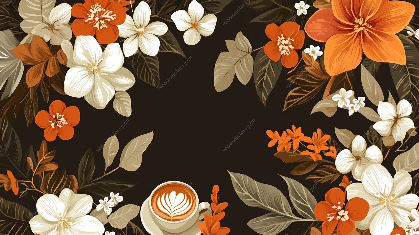 咖啡与繁花的惬意时光