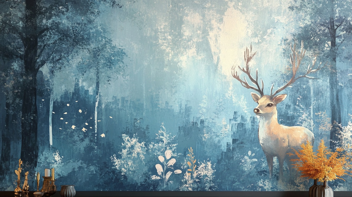 梦幻森林中的白鹿精灵