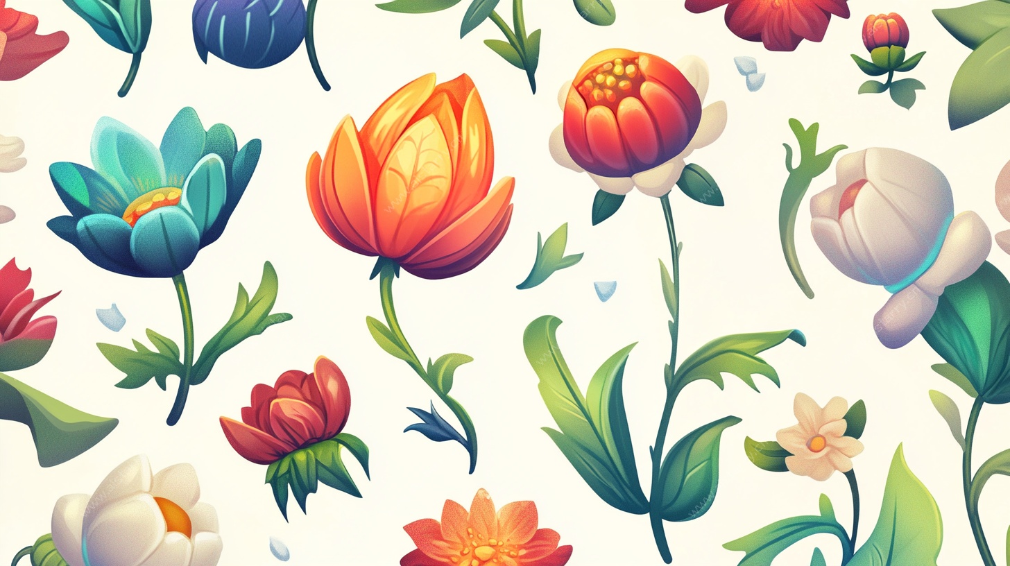 缤纷花卉图案设计