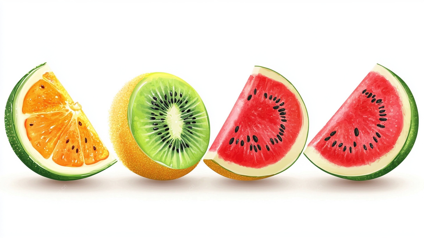 多彩切片水果特写