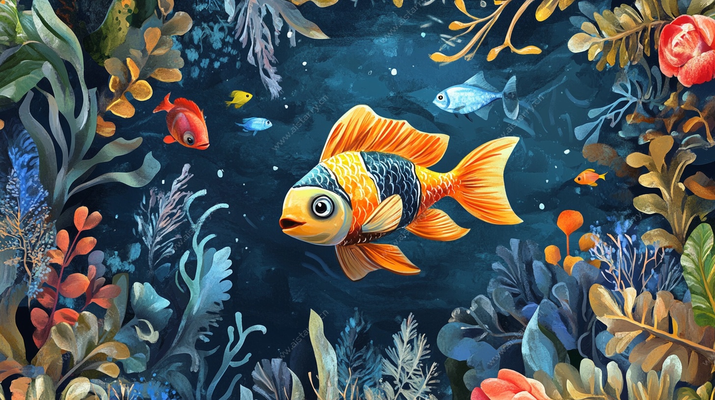 梦幻海底金鱼畅游图