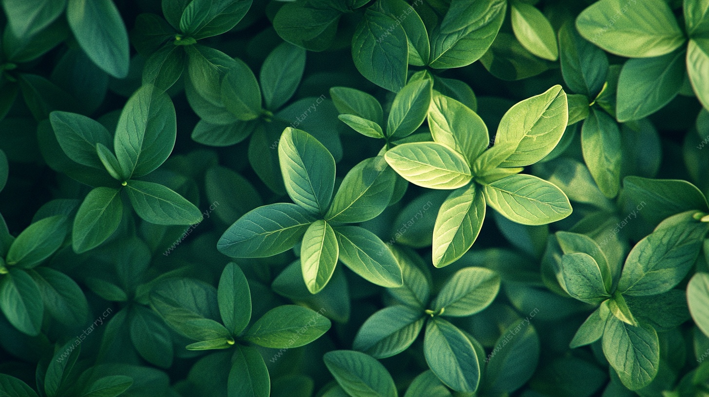 翠绿叶片的生机图景