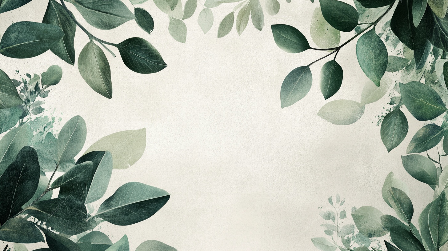 绿叶环绕清新背景图