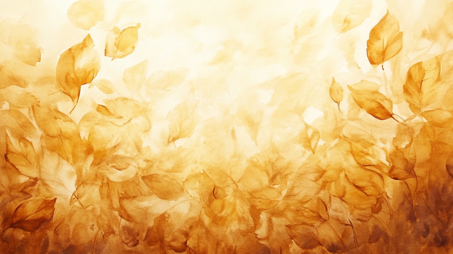 金黄秋叶梦幻背景图
