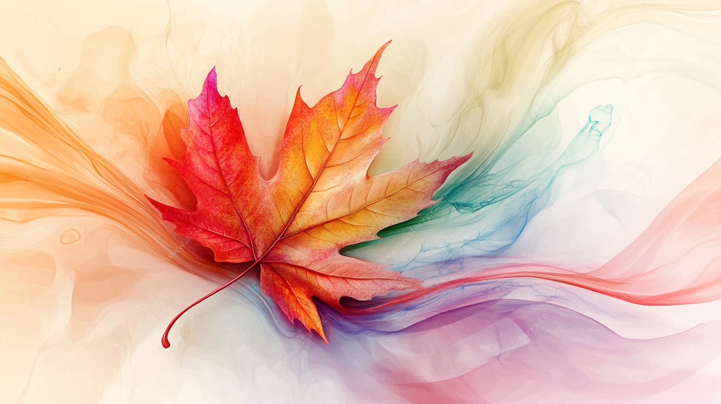 梦幻秋叶飘飞艺术图景