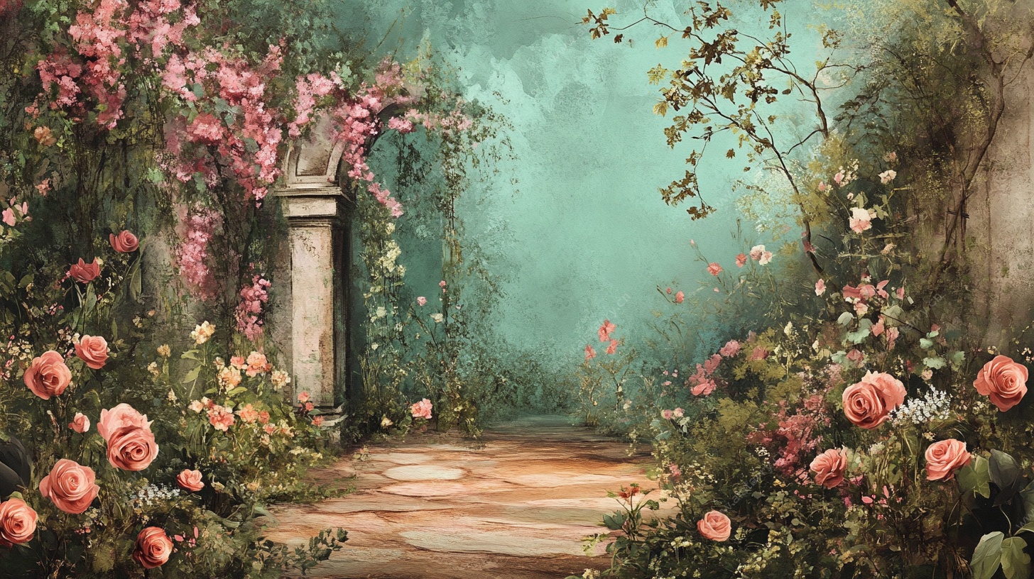 梦幻玫瑰花园小径