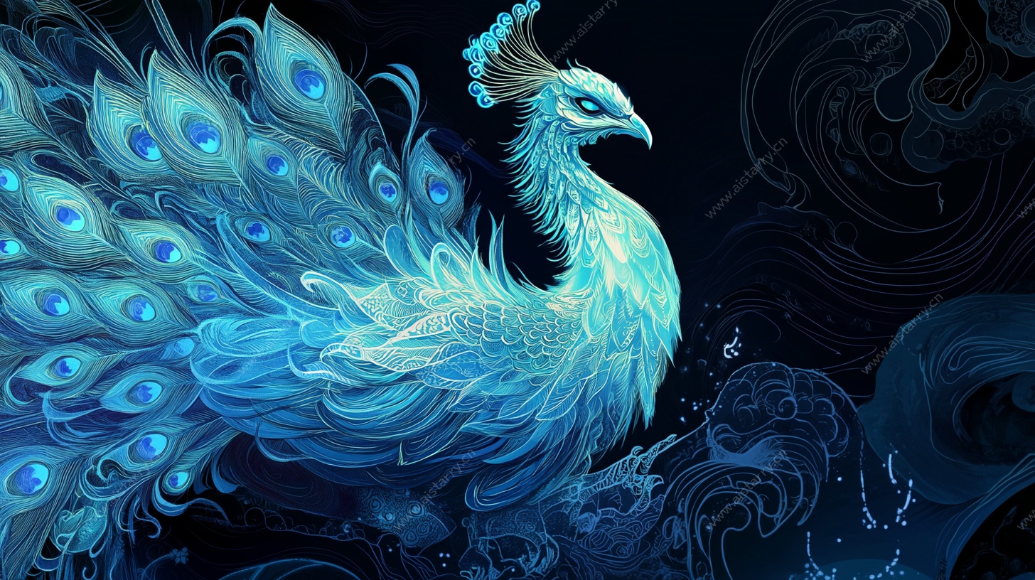 梦幻蓝孔雀 神秘艺术风