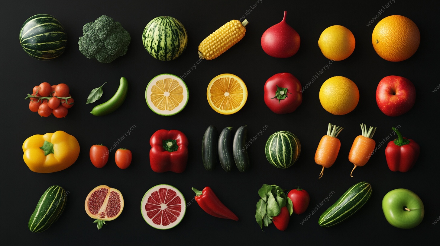多彩果蔬排列图