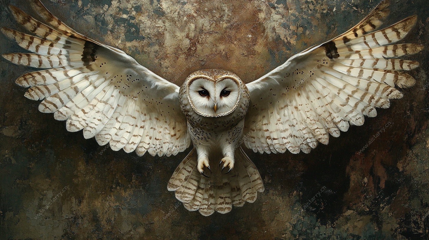 展翅翱翔的神秘猫头鹰