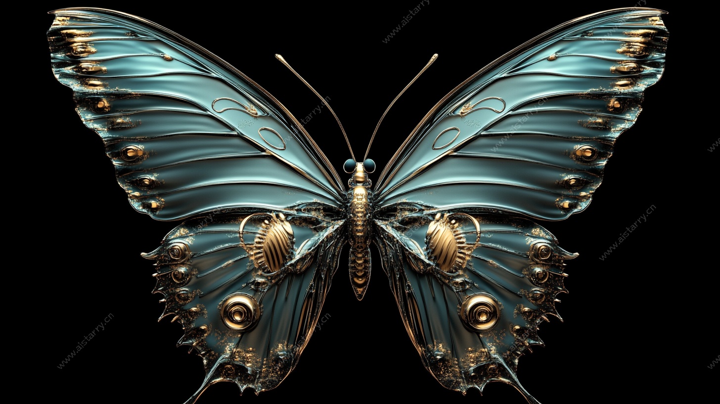 金属质感梦幻蝴蝶