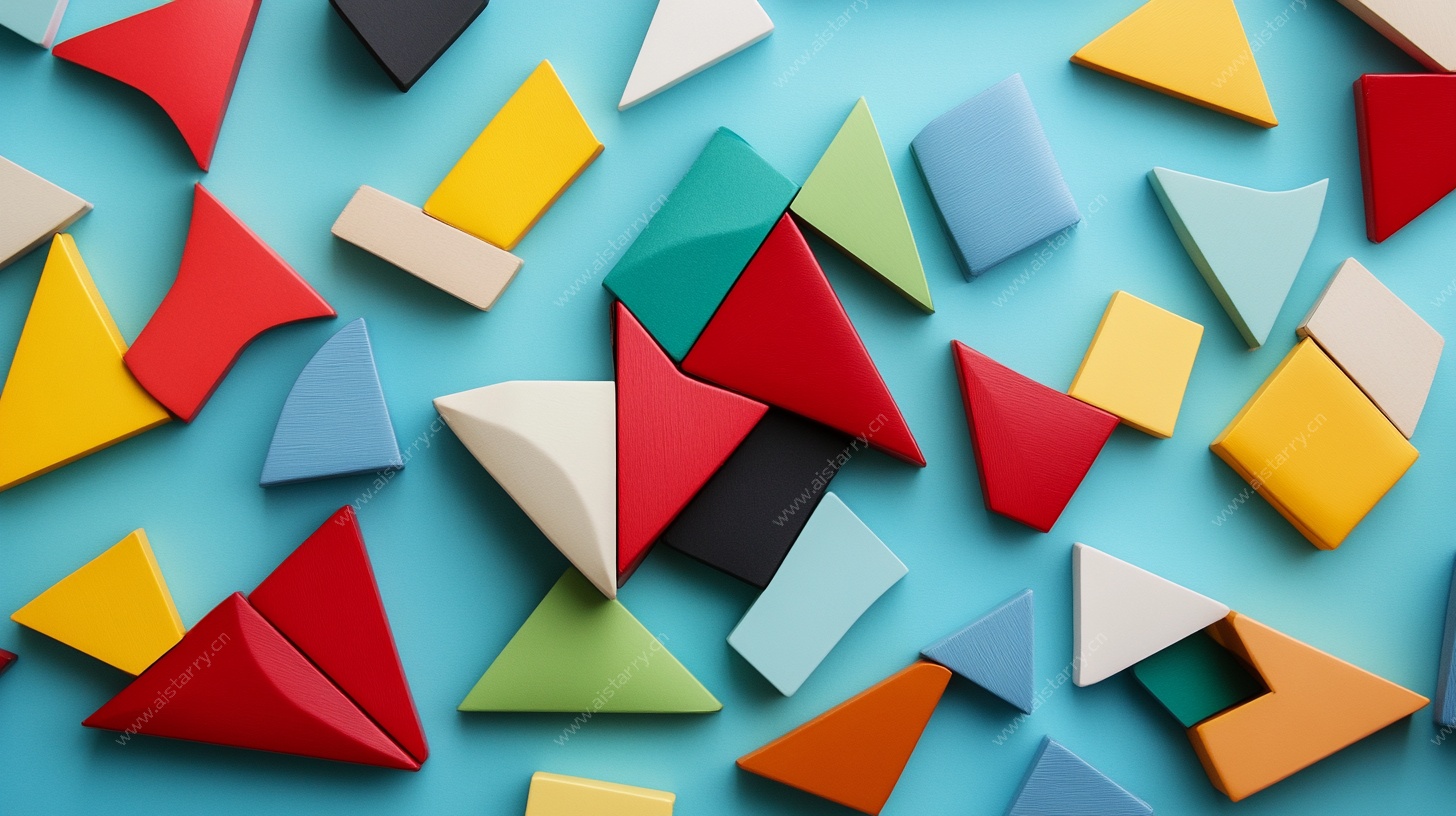 多彩几何积木创意拼图