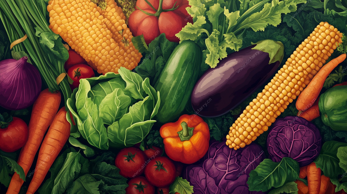 缤纷多彩的新鲜蔬菜组合