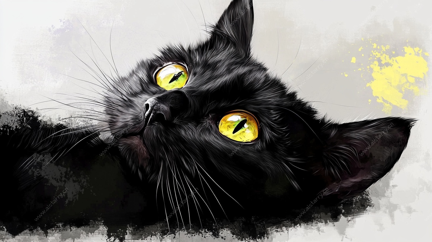 黑猫的灵动凝视